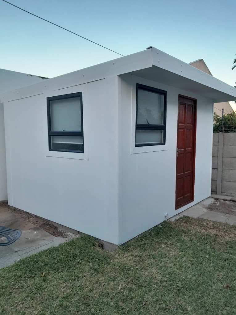 Completed Nutec house with windows and sliding entrance